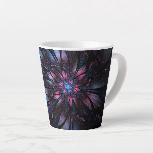 Abstract fractal flower design. latte mug