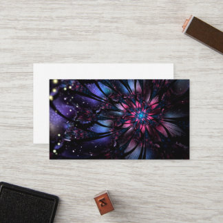 Abstract fractal flower design. loyalty card