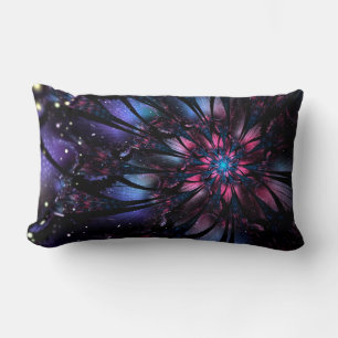 Abstract fractal flower design. lumbar cushion
