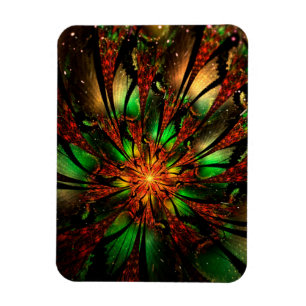 Abstract fractal flower design. magnet