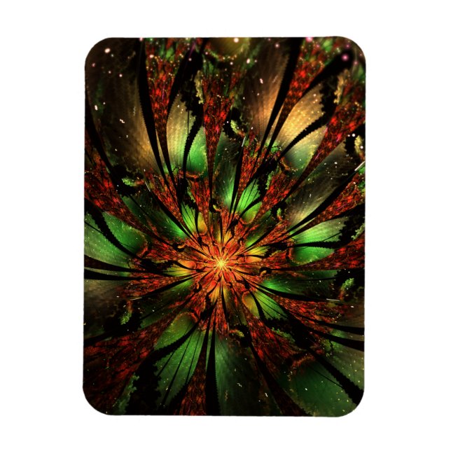 Abstract fractal flower design.  magnet (Vertical)