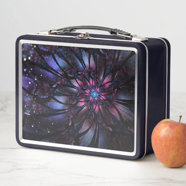 Abstract fractal flower design.  metal lunch box (In Situ)