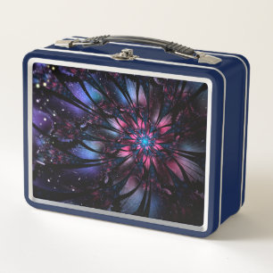 Abstract fractal flower design. metal lunch box