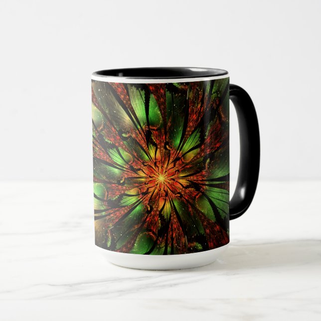 Abstract fractal flower design.  mug (Front Right)
