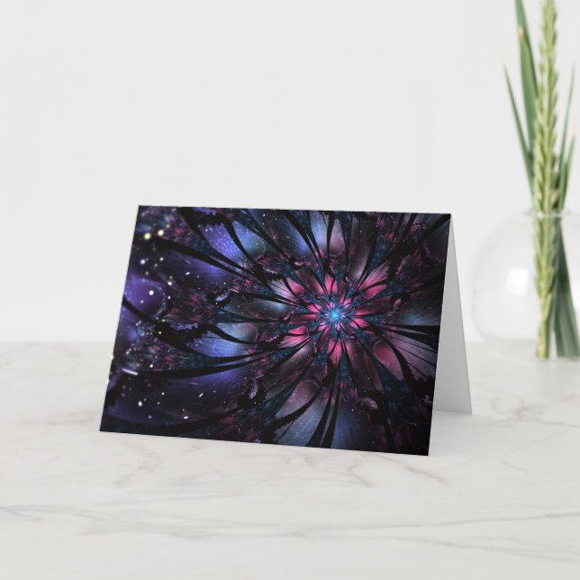 Abstract fractal flower design.  note card (Front)