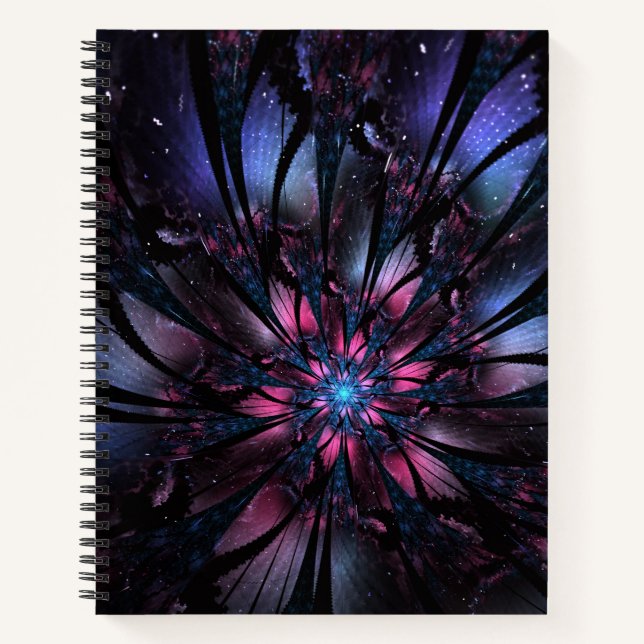 Abstract fractal flower design.  notebook (Front)