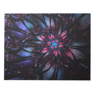 Abstract fractal flower design. notepad