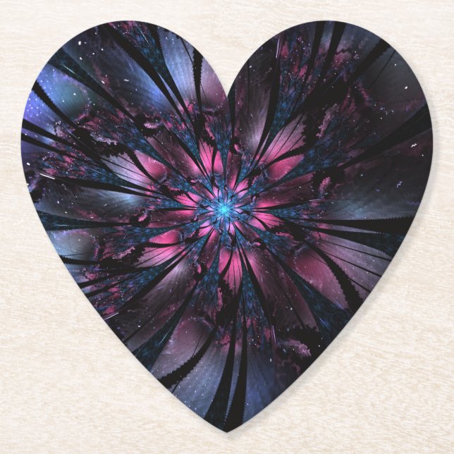 Abstract fractal flower design.  paper coaster (Front)