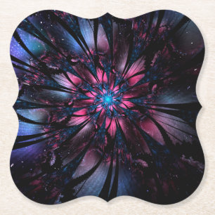 Abstract fractal flower design. paper coaster