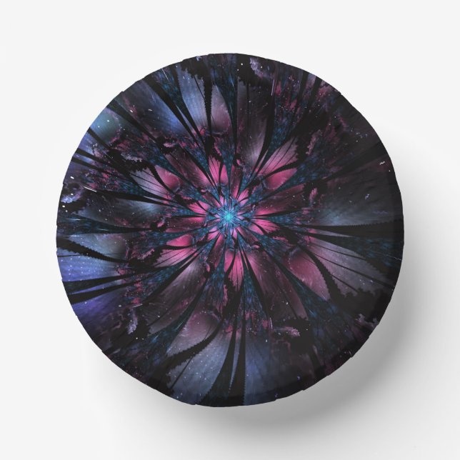 Abstract fractal flower design.   paper plate (Front)