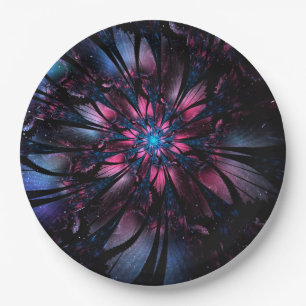 Abstract fractal flower design.  paper plate