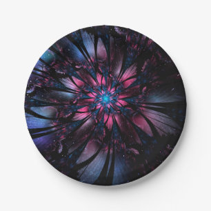 Abstract fractal flower design. paper plate