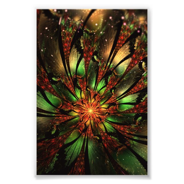 Abstract fractal flower design.  photo print (Front)