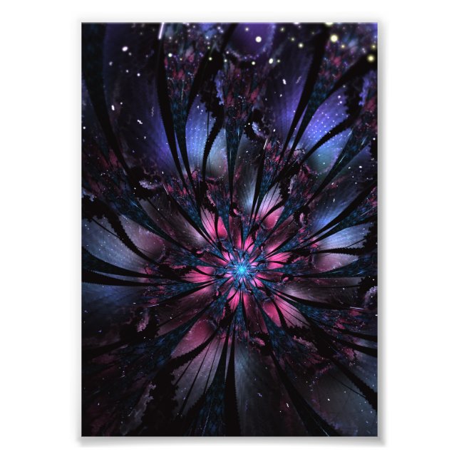 Abstract fractal flower design.  photo print (Front)