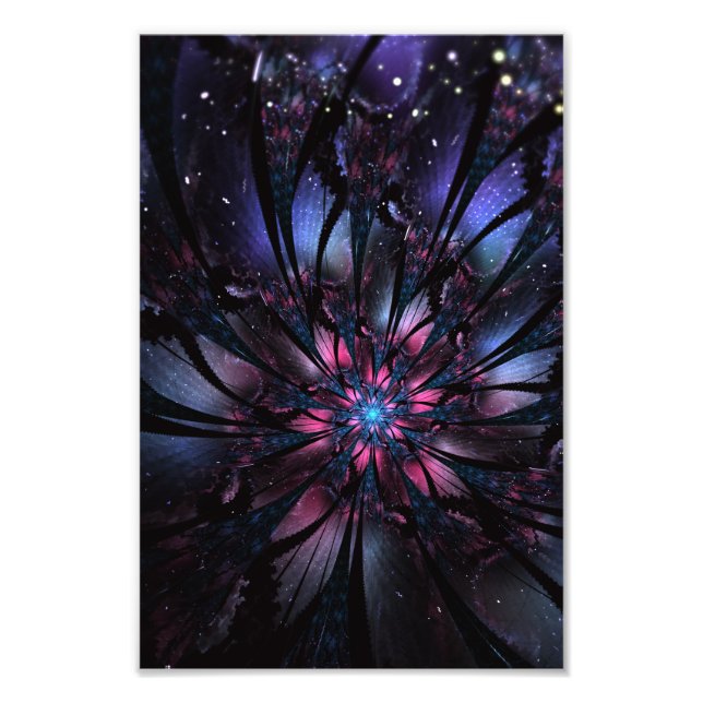 Abstract fractal flower design. photo print (Front)