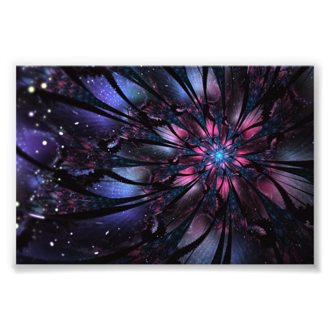 Abstract fractal flower design. photo print (Front)