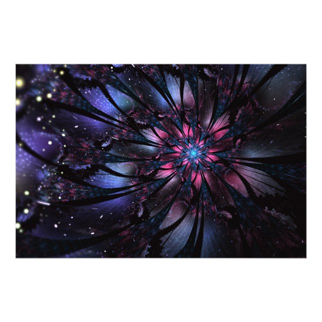 Abstract fractal flower design. photo print (Front)