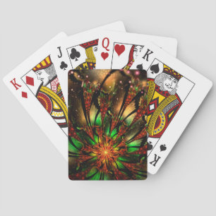 Abstract fractal flower design. playing cards