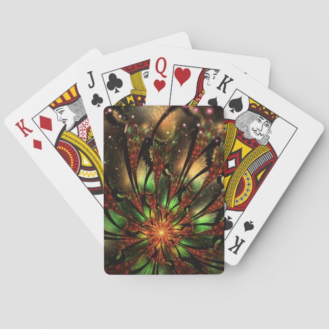 Abstract fractal flower design.  playing cards (Back)