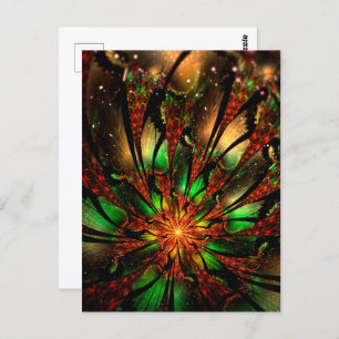 Abstract fractal flower design. postcard