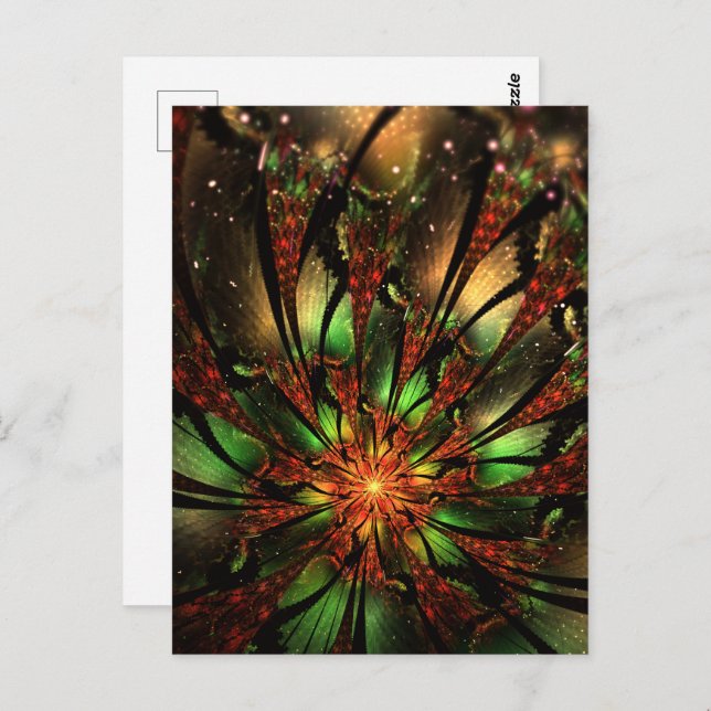 Abstract fractal flower design.  postcard (Front/Back)