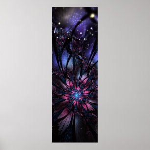 Abstract fractal flower design. poster