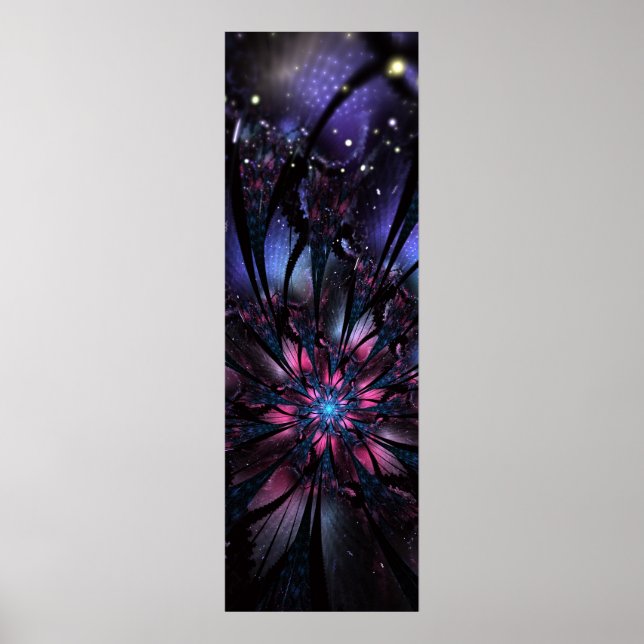 Abstract fractal flower design. poster (Front)