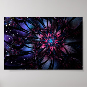 Abstract fractal flower design. poster