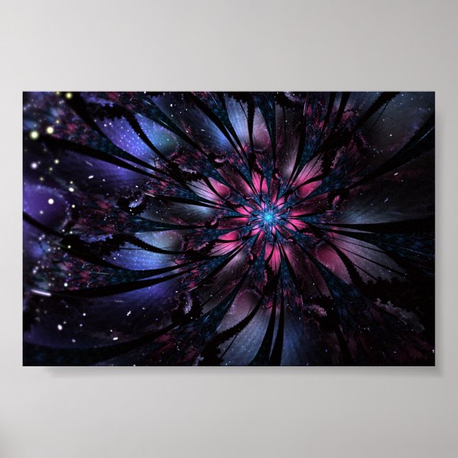 Abstract fractal flower design.  poster (Front)