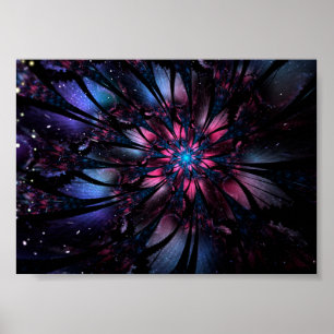 Abstract fractal flower design. poster