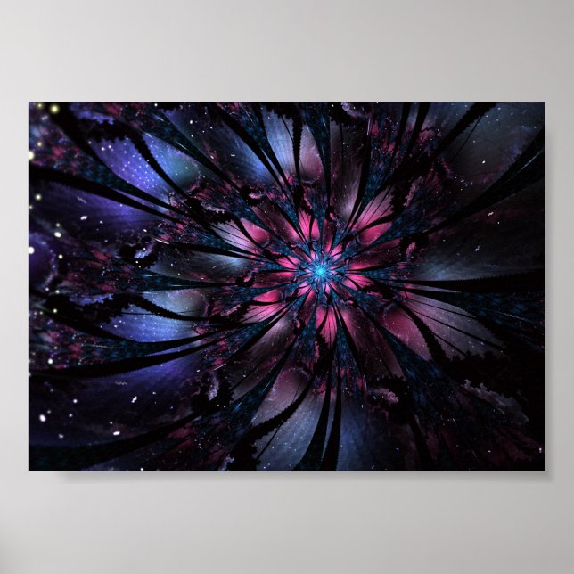 Abstract fractal flower design.  poster (Front)