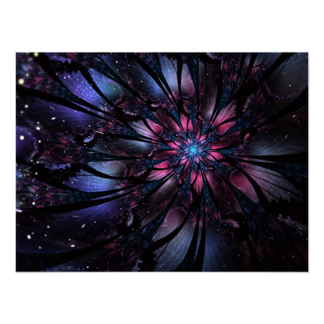 Abstract fractal flower design.  poster (Front)