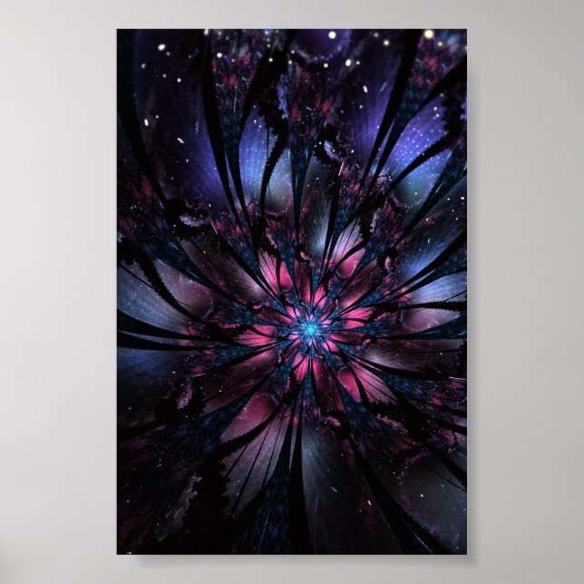 Abstract fractal flower design.  poster (Front)