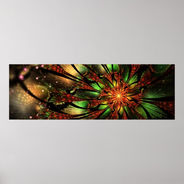 Abstract fractal flower design.  poster (Front)
