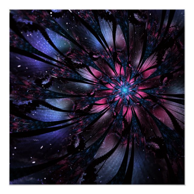 Abstract fractal flower design.   poster (Front)