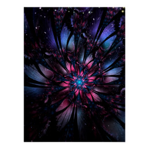 Abstract fractal flower design. poster