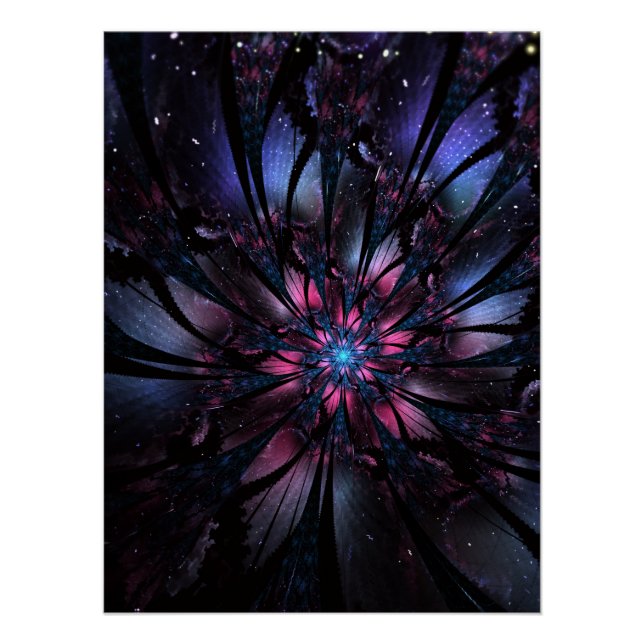 Abstract fractal flower design.  poster (Front)