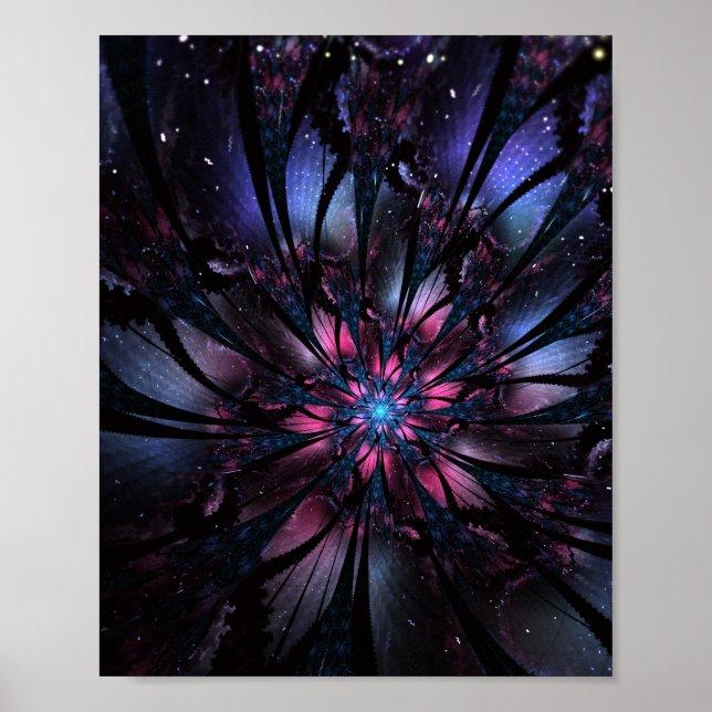 Abstract fractal flower design. poster (Front)