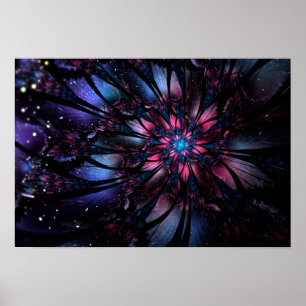 Abstract fractal flower design.  poster