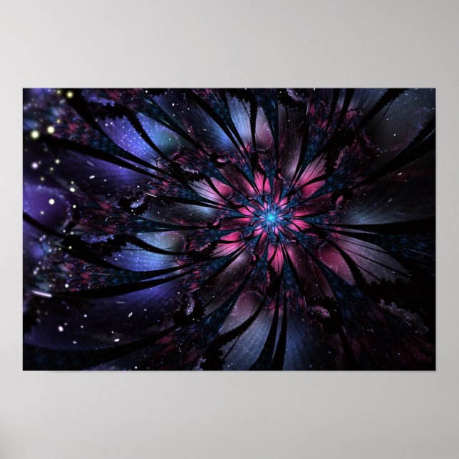 Abstract fractal flower design.  poster (Front)