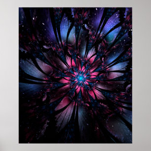 Abstract fractal flower design. poster
