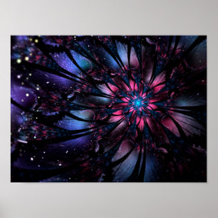 Abstract fractal flower design. poster