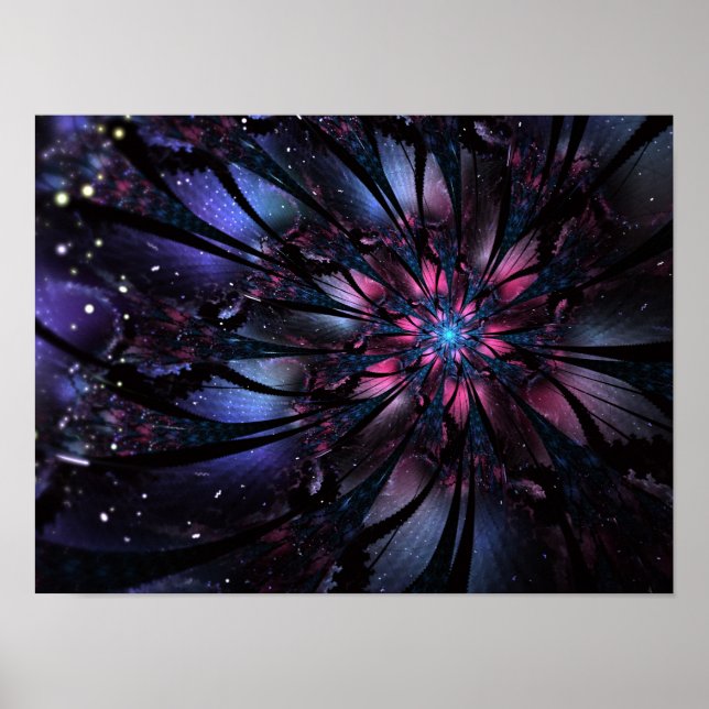Abstract fractal flower design.   poster (Front)