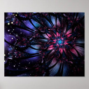 Abstract fractal flower design.   poster