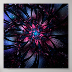 Abstract fractal flower design.  poster