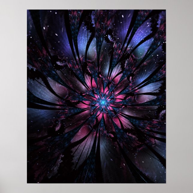 Abstract fractal flower design.  poster (Front)