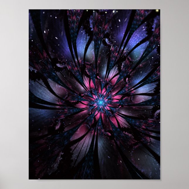 Abstract fractal flower design.  poster (Front)