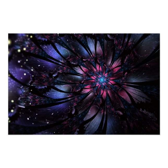 Abstract fractal flower design.   poster (Front)
