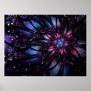 Abstract fractal flower design. poster