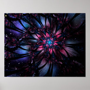 Abstract fractal flower design. poster